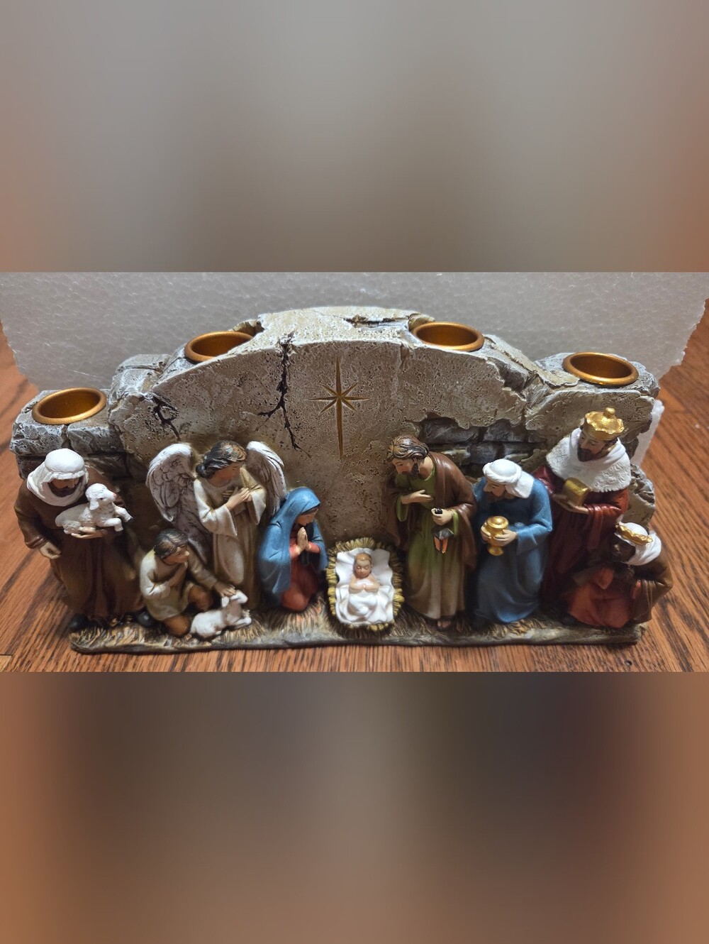 Joseph's Studio 5.25in Resin Nativity Arched Wall Advent Candle Holder 633266